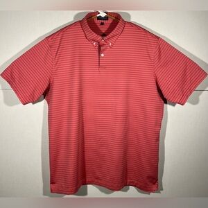 Peter Millar Crown Crafted Polo Golf Performance Striped Pink Men’s Size XL